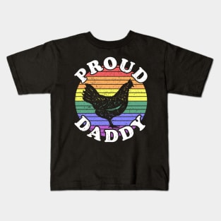 Retro LGBT Proud Chicken Daddy Kids T-Shirt